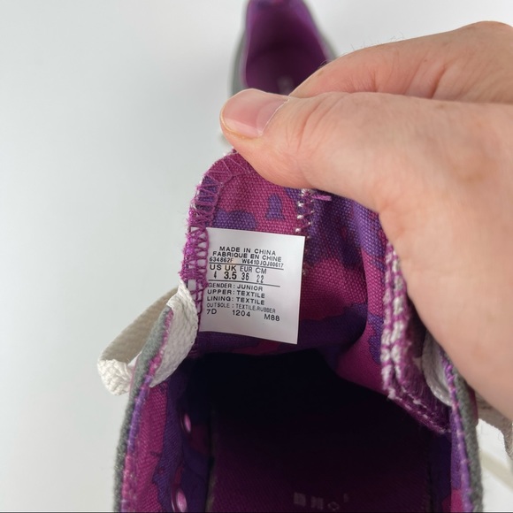 Converse All Star Kids Shoes Size 4 Purple and Gray - Picture 7 of 9